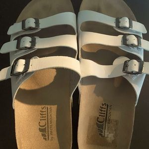 Three strap white sandals-Birkenstock doupe